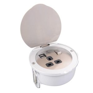 Desktop Power Station - Recessed - BS 13A Switched Socket + Dual USB Charger (Max. 10.5W)