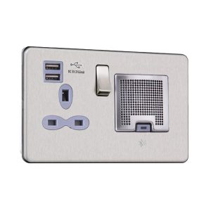 13A Switched Socket with 2.4A Dual USB Charger (Max.12W) and TWS Bluetooth Audio Speaker