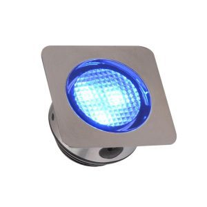IP68 Waterproof LED Square Deck Light - 10 Lights Kit Set - Blue