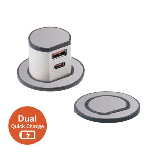 Mini Pop-Up Dual USB Quick Charger - Type - A & C (Max.30W)